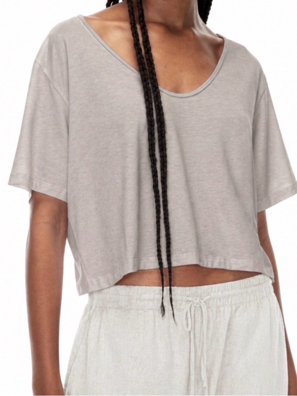 ❤️Aritzia Babaton Flowy Tee Lightweight Cropped Short Sleeve Top